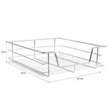 Ausziehbare Küchenschublade aus robustem Metall, 49,7 cm lang, 43 cm breit, 14 cm hoch, mit feinen Drahtgittern für optimale Aufbewahrung
