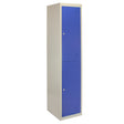 Zwei-türiger Schließfachschrank in Blau mit glatter Oberfläche, robustem Metallmaterial und modernen, minimalistischen Linien für vielseitige Nutzung