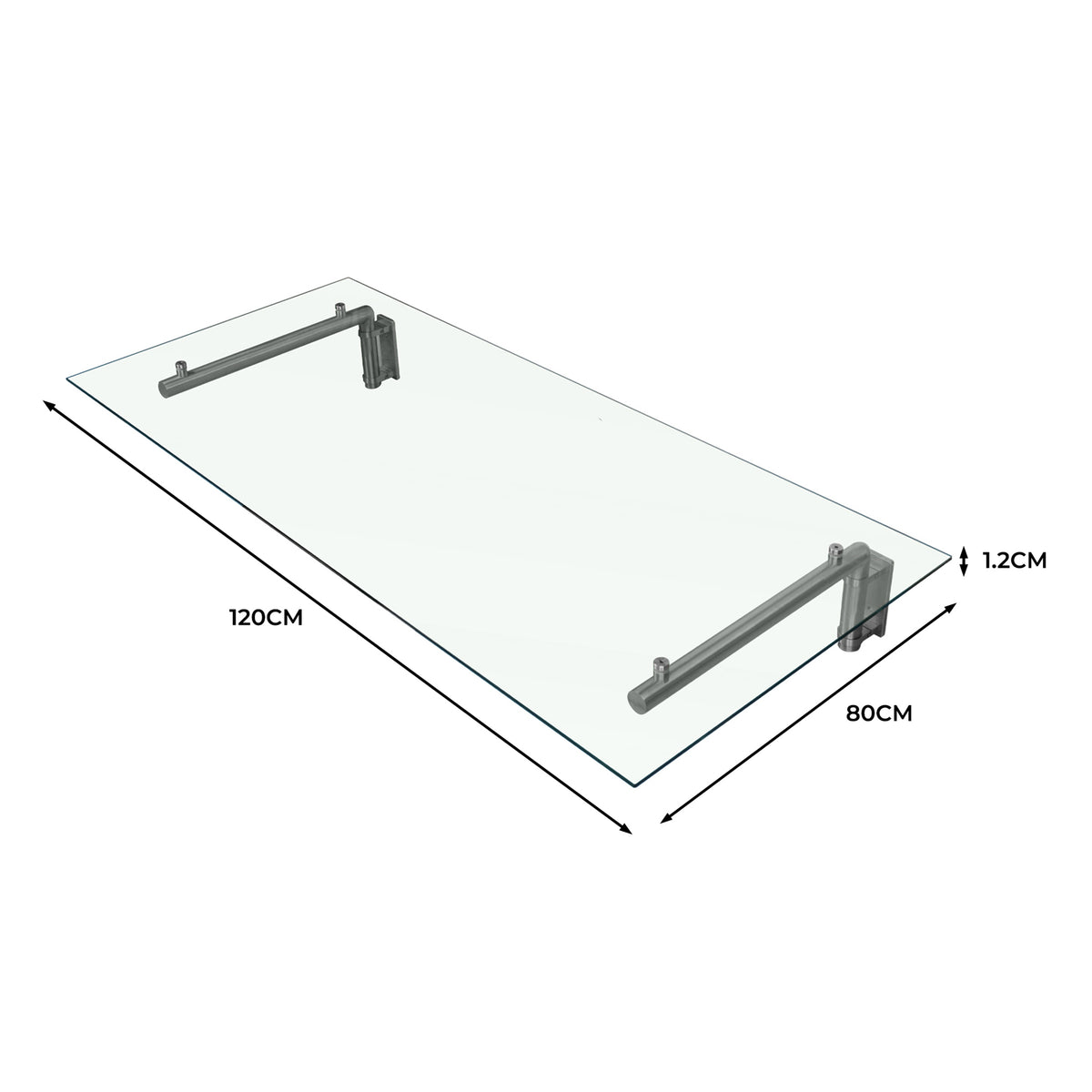 Haustür Vordach Glas - 120cm x 80cm - view 5