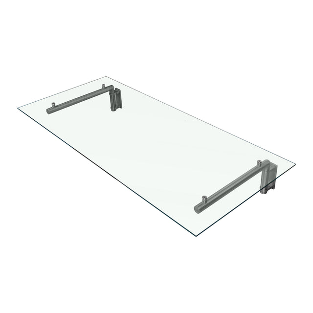 Glas Vordach & Halterungen, 144cm B, 80cm T
