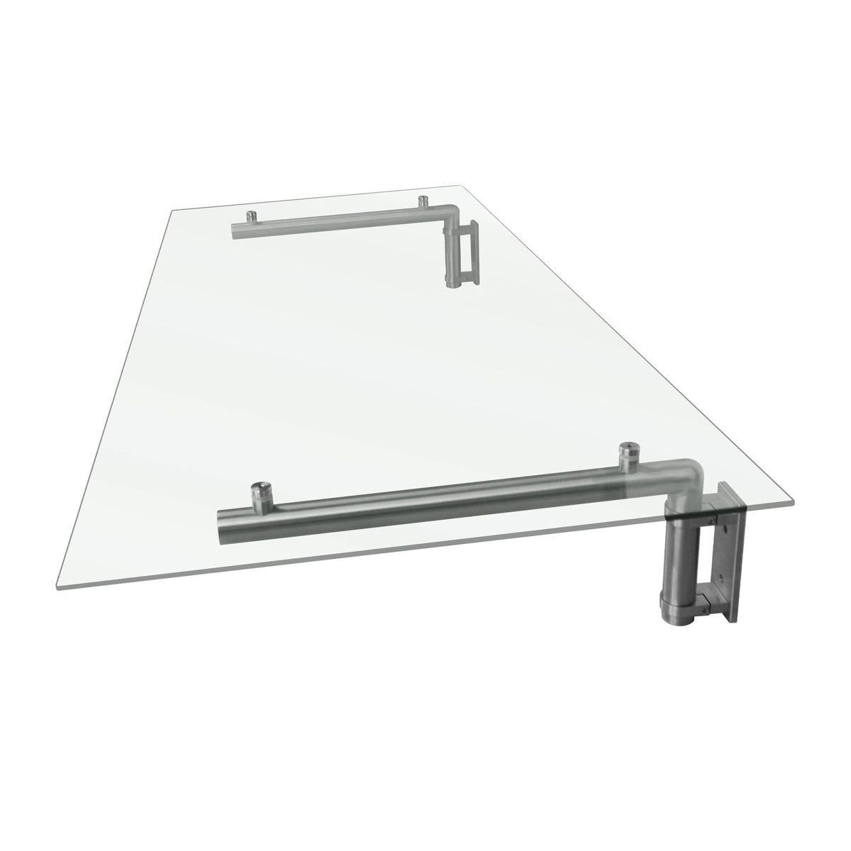 Glas Vordach & Halterungen, 144cm B, 80cm T - view 3