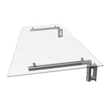 Glas Vordach & Halterungen, 144cm B, 80cm T - view 3