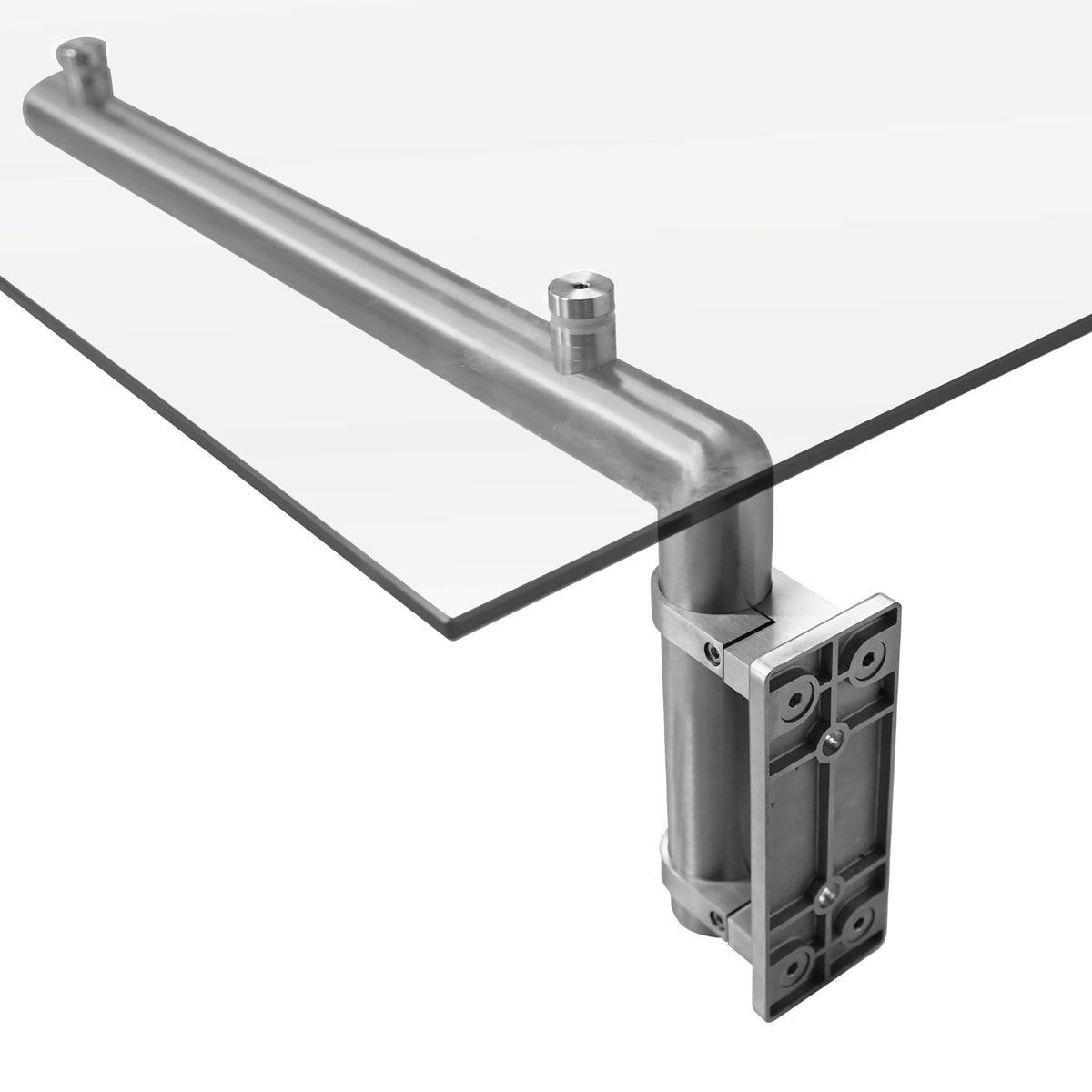 Glas Vordach & Halterungen, 144cm B, 80cm T - view 6