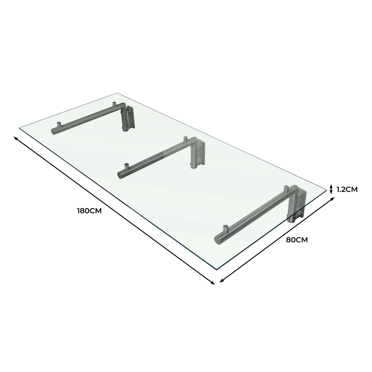 Haustür Vordach Glas - 180cm x 80cm - view 5