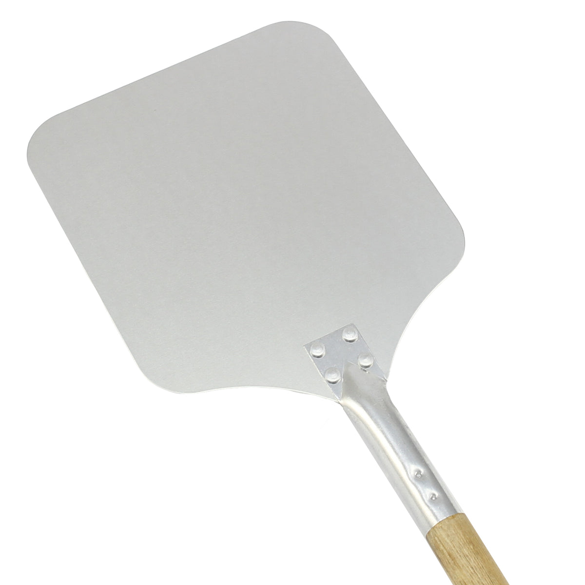 Helle, quadratische 9-Zoll-Pizzaschaufel aus Aluminium mit einem stabilen Holzgriff, ideal zum Backen und Servieren von Pizzen