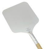 Helle, quadratische 9-Zoll-Pizzaschaufel aus Aluminium mit einem stabilen Holzgriff, ideal zum Backen und Servieren von Pizzen