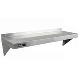 Helles, rostfreies Wandregal von KuKoo, 1250 mm x 300 mm, mit glatter Oberfläche und stabilen Halterungen, ideal für Gastronomie und Küchenorganisation