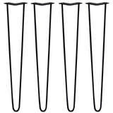 Schwarze Hairpin Tischbeine mit zwei Streben, 71 cm hoch, schlankes, modernes Design aus robustem Metall, ideal für DIY-Möbelprojekte