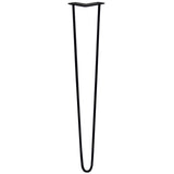 Schwarze Hairpin Tischbeine mit zwei Streben, 71 cm hoch, aus robustem Metall, elegant geformt für moderne Möbelgestaltung