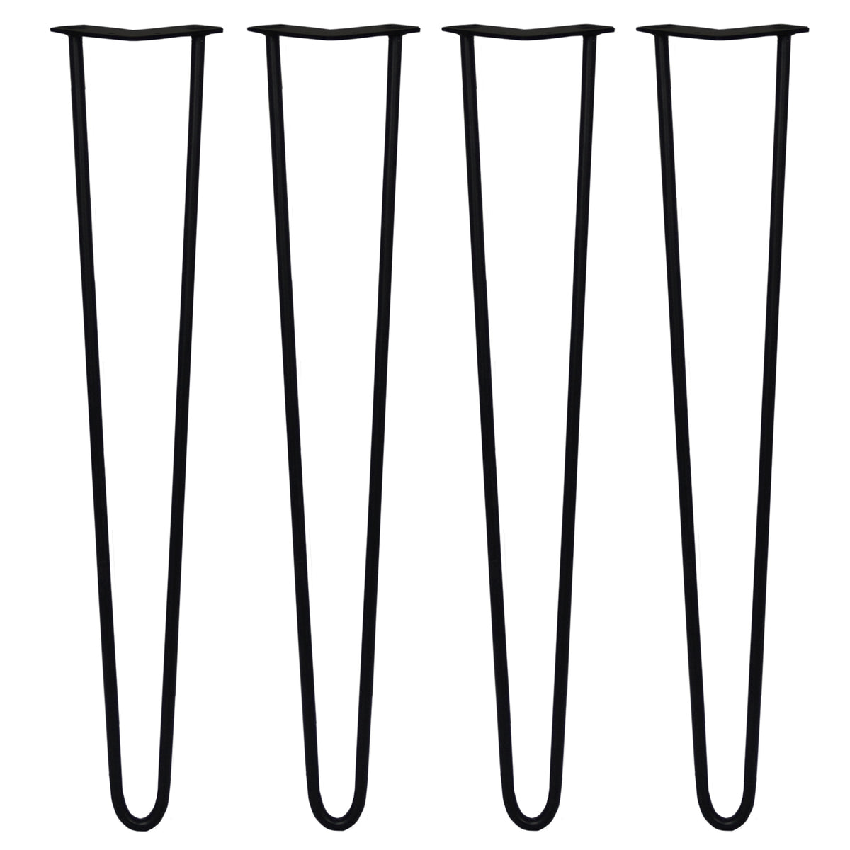 Schwarze Hairpin Tischbeine mit zwei Streben, 71 cm hoch, aus robustem Metall, schlankes, modernes Design ideal für Möbelprojekte