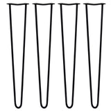 Schwarze Hairpin Tischbeine mit zwei Streben, 71 cm hoch, aus robustem Metall, schlankes, modernes Design ideal für Möbelprojekte