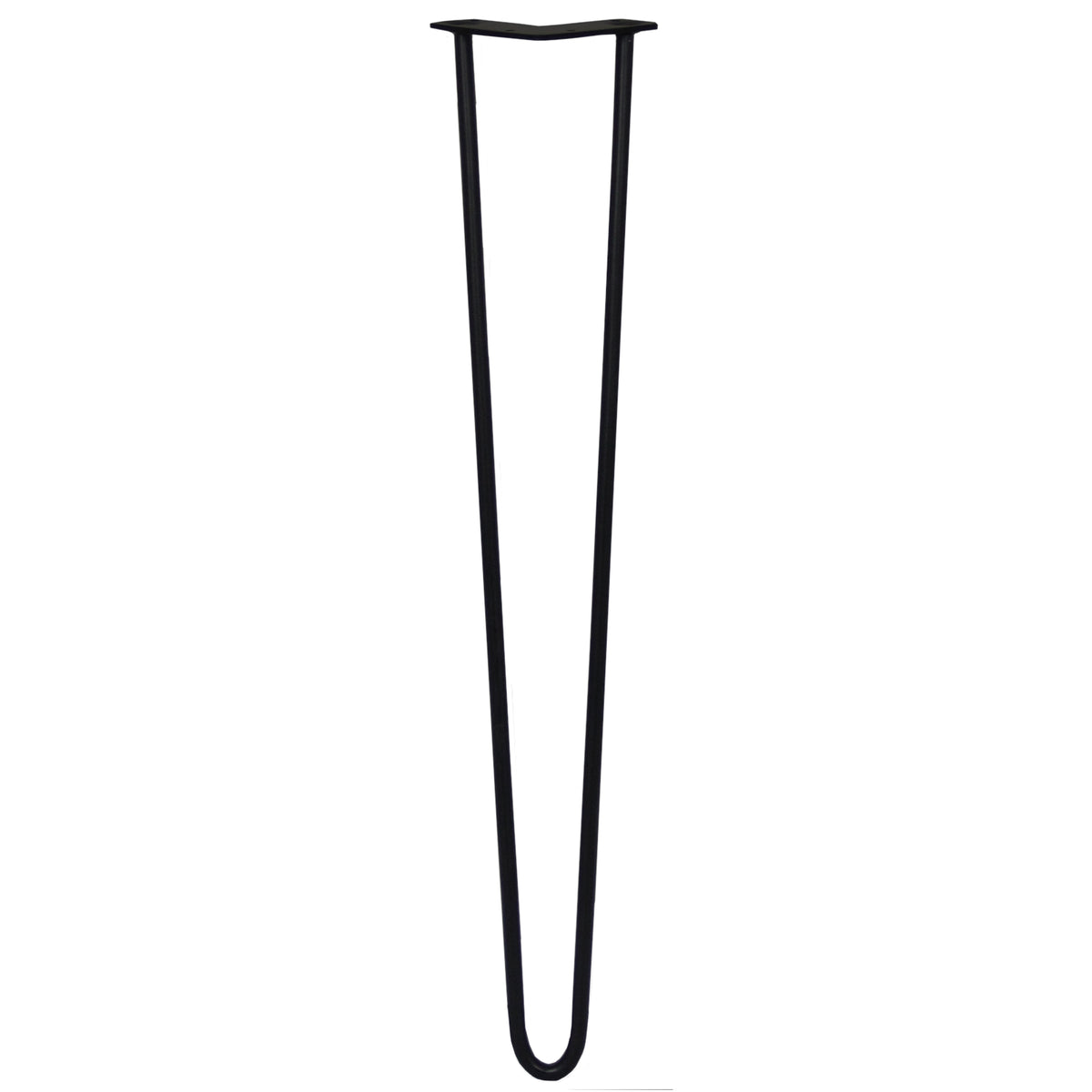 Schwarze 71 cm hohe Hairpin Tischbeine mit zwei Streben aus robustem Metall, schlankes, modernes Design ideal für Möbelprojekte