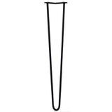 Schwarze 71 cm hohe Hairpin Tischbeine mit zwei Streben aus robustem Metall, schlankes, modernes Design ideal für Möbelprojekte