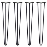 Schwarze 71 cm hohe Hairpin Tischbeine mit drei Streben aus robustem Metall, ideal für Möbelprojekte und industrielle Designs