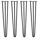Schwarze 71 cm hohe Hairpin Tischbeine mit 3 Streben aus robustem Metall, ideal für moderne Möbelgestaltungen und DIY-Projekte