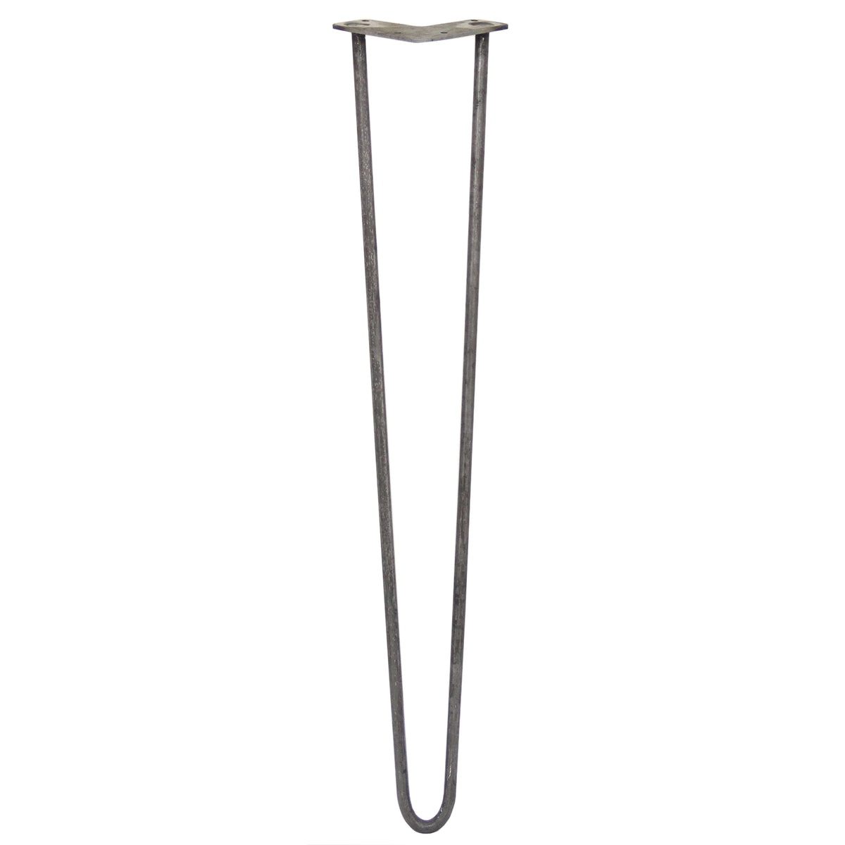 Schlanke, 71 cm hohe Hairpin Tischbeine aus Rohstahl mit zwei Streben, ideal für moderne Möbelgestaltungen und stabilen Halt