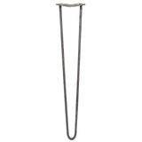Schlanke, 71 cm hohe Hairpin Tischbeine aus Rohstahl mit zwei Streben, ideal für moderne Möbelgestaltungen und stabilen Halt