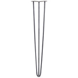 Schlichte, robuste Hairpin Tischbeine aus Rohstahl, 71 cm hoch, mit drei Streben und 10 mm Durchmesser, ideal für moderne Möbelgestaltungen
