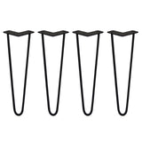 Schwarze Hairpin Tischbeine mit zwei Streben, 40,5 cm hoch, schlankes, modernes Design aus robustem Metall, ideal für DIY-Möbelprojekte