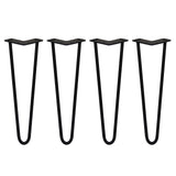 Schwarze Hairpin Tischbeine mit zwei Streben, 40,5 cm hoch, aus robustem Metall, ideal für moderne Möbelgestaltungen und DIY-Projekte