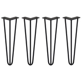 Schwarze Hairpin Tischbeine mit 3 Streben, 40,5 cm hoch, aus robustem Metall, ideal für moderne Möbelgestaltungen und DIY-Projekte