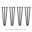 Schwarze Hairpin Tischbeine mit 2 Streben, 40,5 cm hoch und 12 mm dick, ideal für moderne Möbelgestaltungen und stabile Unterstützung