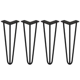Schwarze 35,5 cm lange Hairpin Tischbeine mit 3 Streben, aus robustem Metall, ideal für moderne Möbelgestaltungen und DIY-Projekte