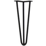 Schwarze 35,5 cm hohe Hairpin Tischbeine mit drei Streben, aus robustem Metall, elegant geformt für moderne Möbelgestaltungen