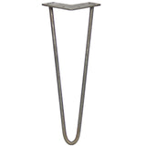 Schlichte, robuste Hairpin Tischbeine aus Rohstahl, 35,5 cm hoch, mit zwei Streben und einem Durchmesser von 10 mm, ideal für moderne Möbelgestaltung