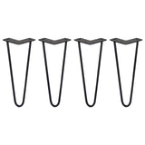 Schwarze Hairpin Tischbeine mit zwei Streben, 30,5 cm hoch, aus robustem Metall, ideal für moderne Möbelgestaltungen