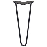 Schwarzes Hairpin Tischbein mit zwei Streben, 30,5 cm hoch und 10 mm dick, ideal für moderne Möbelgestaltungen und stabile Unterstützung
