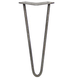 Rohstahl Hairpin Tischbein mit zwei Streben, 30,5 cm hoch, schlankes, modernes Design, ideal für Möbelprojekte und DIY-Anwendungen