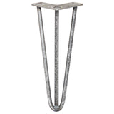 Rohstahl Tischbein mit drei Streben, 30,5 cm hoch, 12 mm dick, in silberner Farbe, ideal für industrielle Möbelgestaltungen