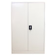 Hochwertiger Aktenschrank aus robustem Stahl in elegantem Weiß, mit zwei Türen und einem sicheren Schloss für Dokumentenspeicherung und Organisation