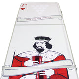 Bier Pong Tisch mit einem königlichen Design, rot-weißer Farbgebung, glatter Oberfläche und Platz für Becher, ideal für Partys und Spieleabende