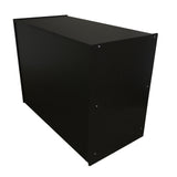 Schwarze A1200 Verkaufstheke mit glatter Oberfläche, rechteckiger Form und stabilen Ecken, ideal für den Einzelhandel oder Messen