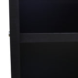 Schwarze A1200 Verkaufstheke mit glatter Oberfläche, rechteckiger Form und stabilen Kanten, ideal für den Einzelhandel und Ausstellungen