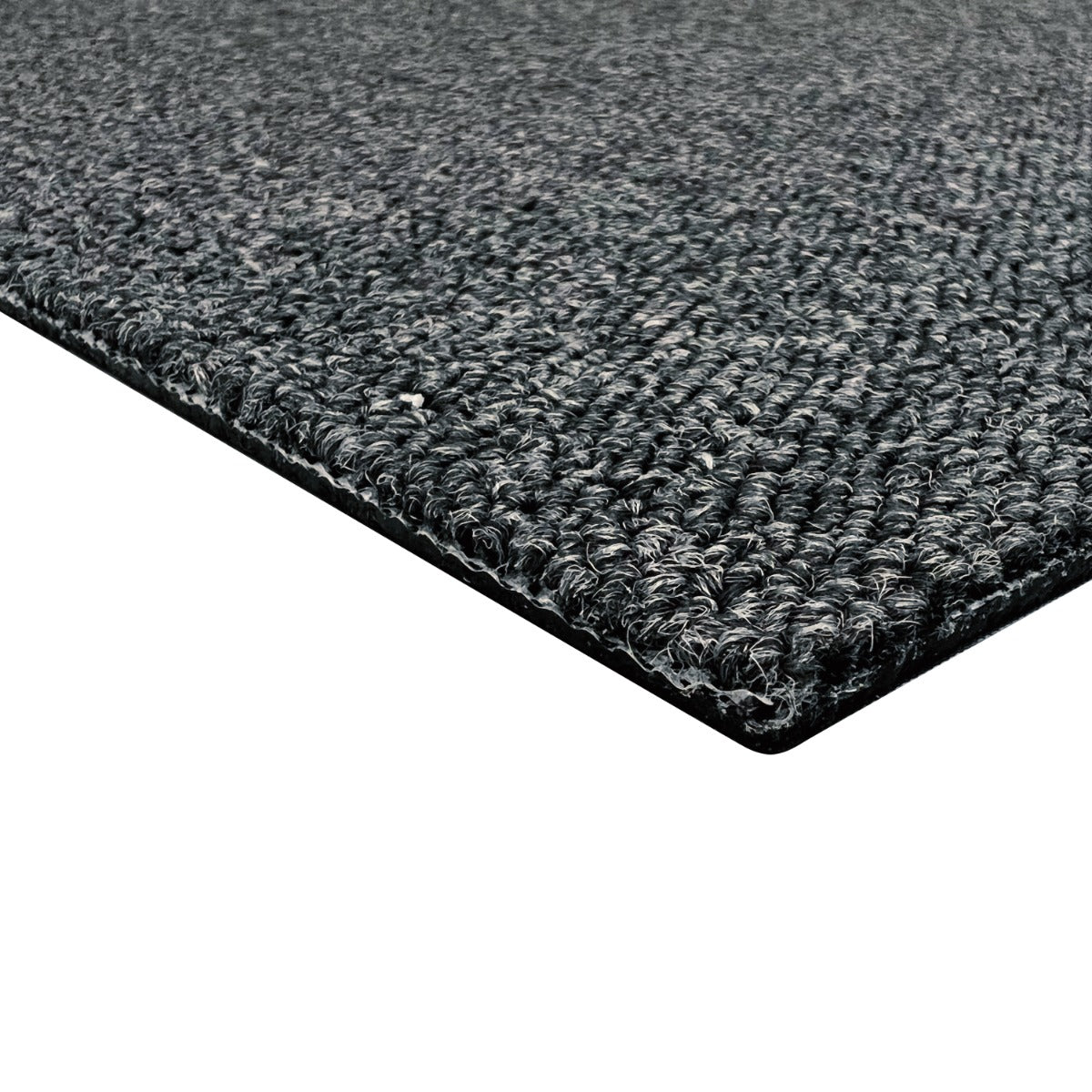 Kohle-schwarze Teppichfliesen in 50 x 50 cm, mit strukturierter Oberfläche und robustem Material, ideal für stilvolle Bodenbeläge