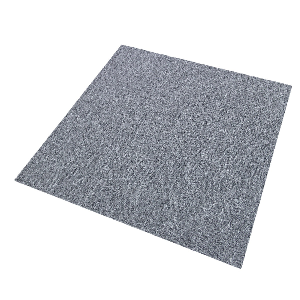 20 Teppichfliesen in Platingrau, 50 x 50 cm, mit feiner Textur und strapazierfähigem Material, ideal für moderne Innenräume und Bodenbeläge