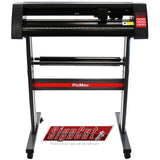 Schwarzer PixMax 720mm Schneideplotter mit rotem Logo, stabiler Metallrahmen und integrierter Software für Windows und Mac, ideal für präzise Schneidearbeiten