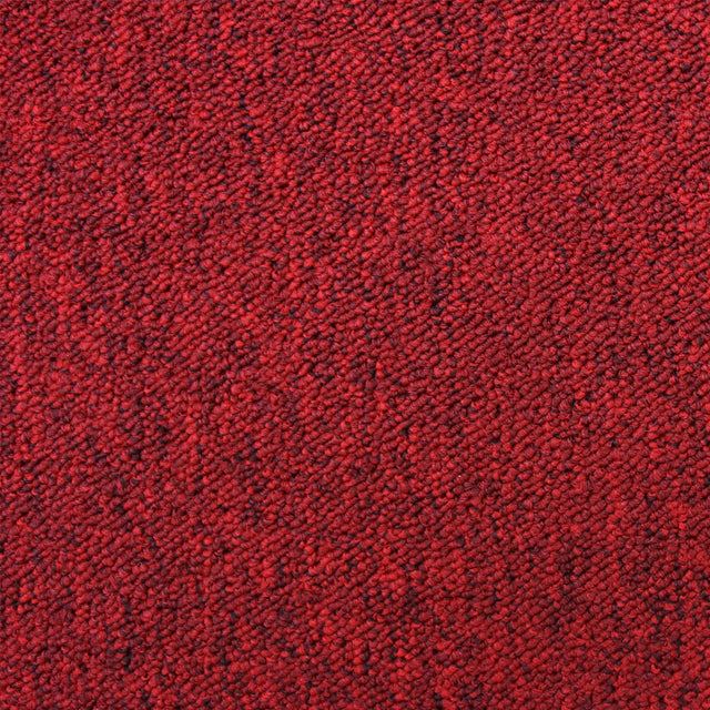 20 Stück Teppichfliesen in Fieberrot, 50 x 50 cm, mit strukturierter, weicher Oberfläche und lebendiger, intensiver Farbgebung für stilvolle Räume