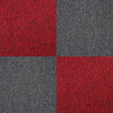 Teppichfliesen in Fieberrot und Grau, quadratisch, 50 x 50 cm, mit weicher Textur und strapazierfähigem Material, ideal für kreative Bodenlösungen