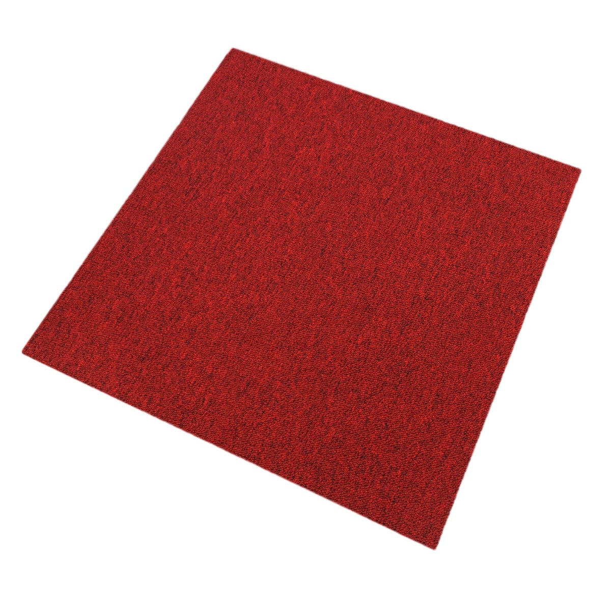 20 Teppichfliesen in Fieberrot, quadratisch mit einer Größe von 50 x 50 cm, aus strapazierfähigem Material mit feiner Textur für vielseitige Anwendungen