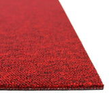 20 Teppichfliesen in Fieberrot, 50 x 50 cm, mit strukturierter Oberfläche und robustem Material, ideal für kreative Bodenbeläge