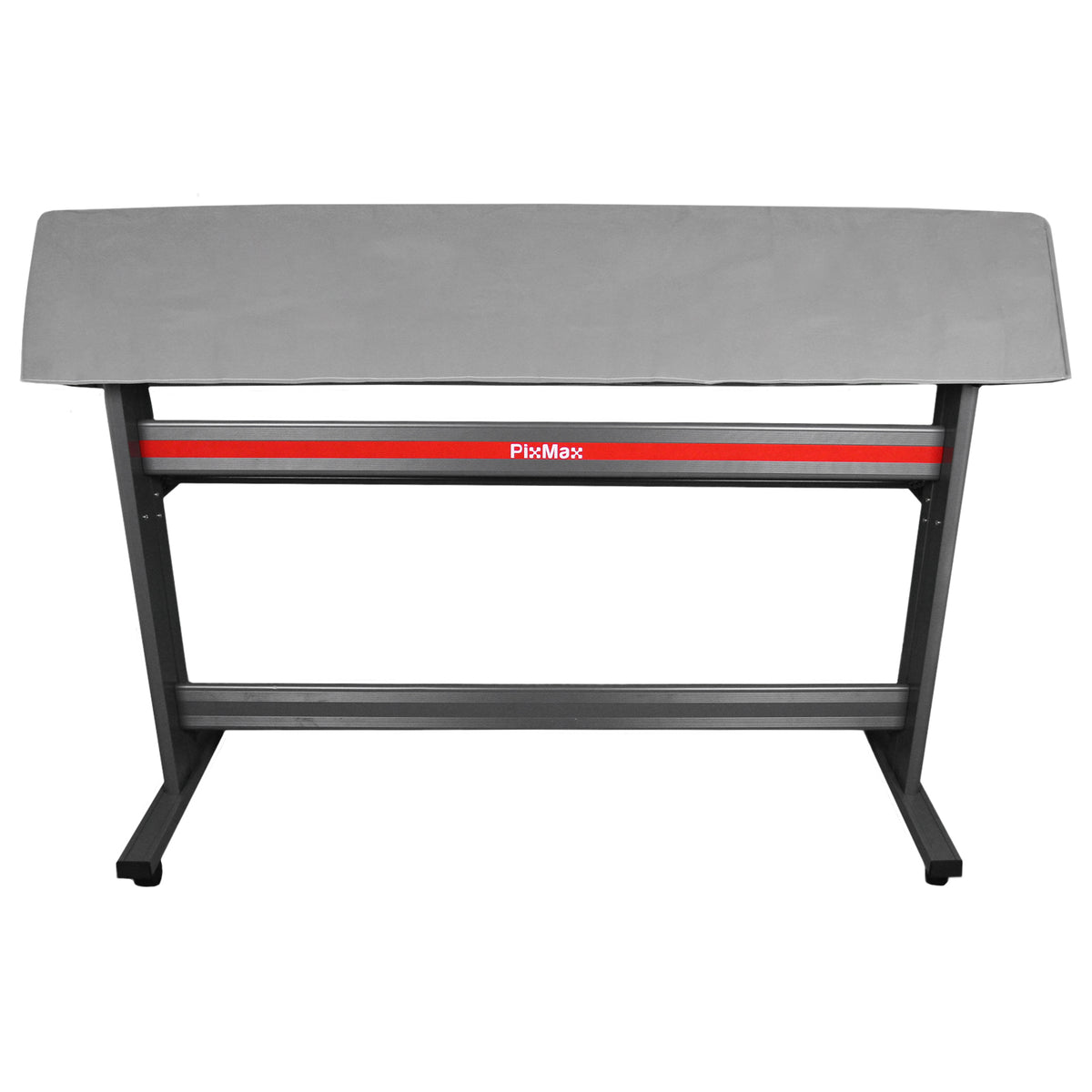 Robuster 1350mm Vinylschneider mit stabilen Standbeinen, grauer Schneidefläche und rotem Streifen, ideal für präzises Schneiden von Materialien