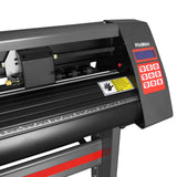 Der 1350 mm Vinylschneider mit Ständer zeigt eine robuste Bauweise, eine digitale Steuerung in Rot und Schwarz sowie präzise Schneideklingen für exakte Ergebnisse