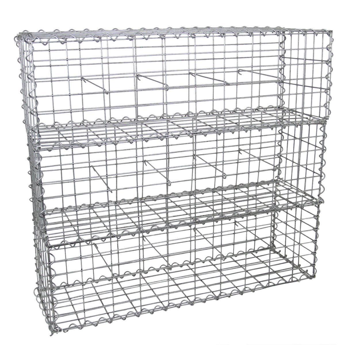 Gabionenkörbe aus verzinktem Stahl, 100 x 30 x 30 cm, mit drei Fächern, stabil und ideal für Garten- und Landschaftsbau, korrosionsbeständig