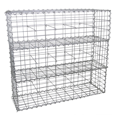 Gabionenkörbe aus verzinktem Stahl, 100 x 30 x 30 cm, mit drei Fächern, stabil und ideal für Garten- und Landschaftsbau, korrosionsbeständig