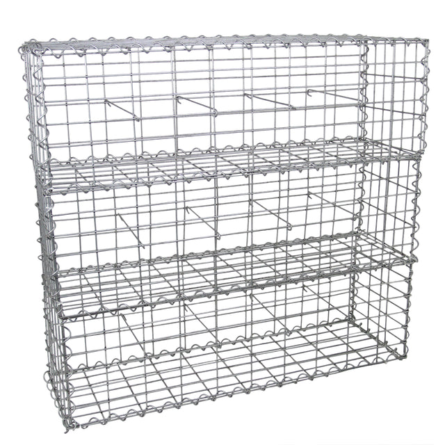 Gabionenkörbe aus verzinktem Stahl, 100 x 30 x 30 cm, mit drei Fächern, stabil und ideal für Garten- und Landschaftsbau, korrosionsbeständig