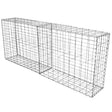 Zwei robuste Gabionenkörbe aus verzinktem Draht, rechteckig, mit einer Größe von 100 x 80 x 30 cm, ideal für Garten- und Landschaftsbau